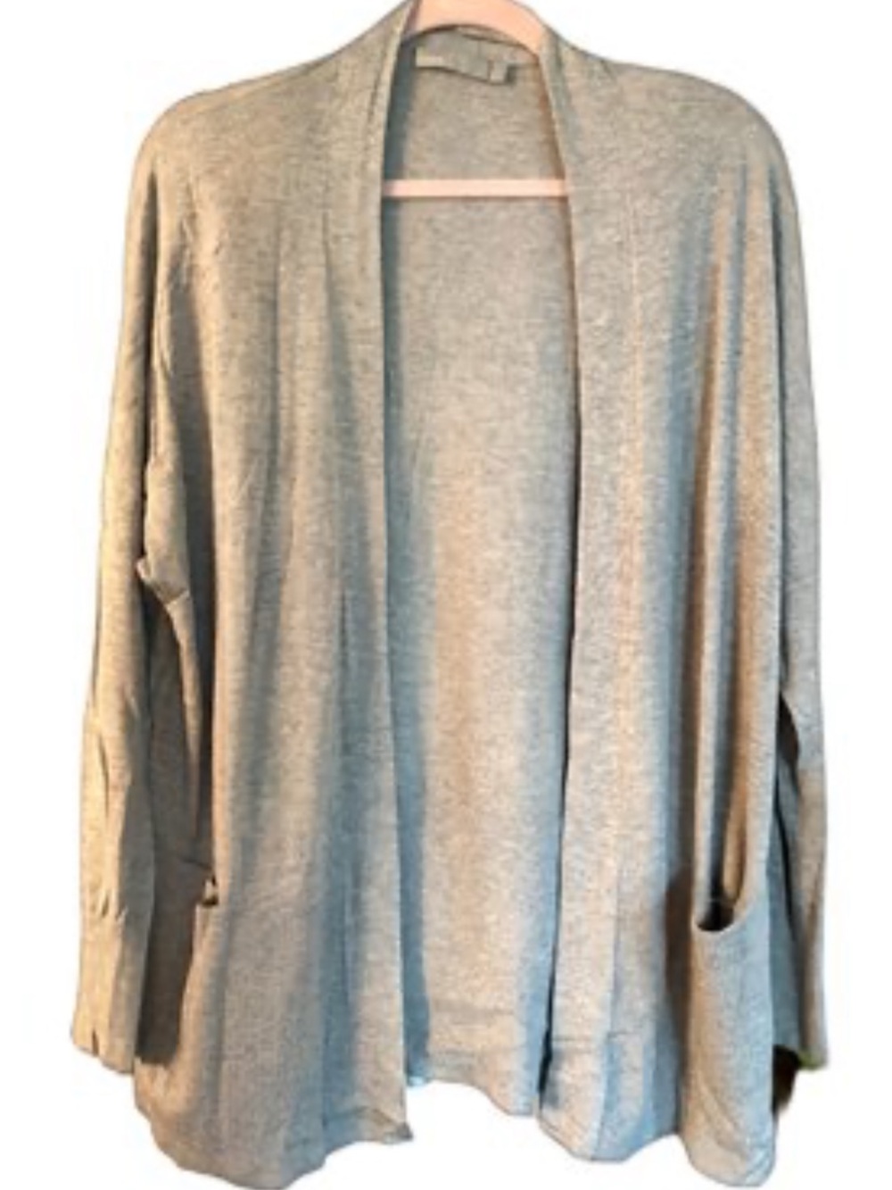 Vince Gray Open-Front Cardigan Sweater, Size Large